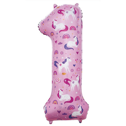 34" NUMERAL FOIL BALLOON - UNICORN #1