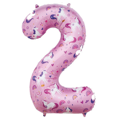 34" NUMERAL FOIL BALLOON - UNICORN #2