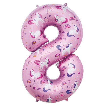 34" NUMERAL FOIL BALLOON - UNICORN #8
