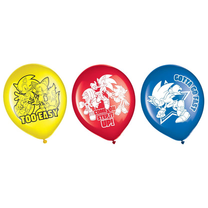 6 Sonic 30cm Latex Balloons image 0