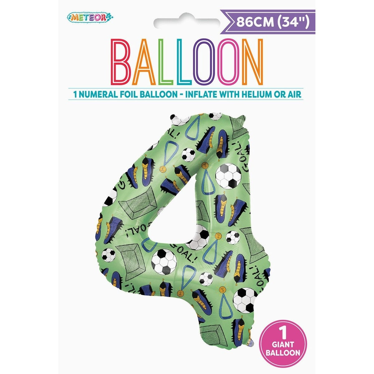 34" NUMERAL FOIL BALLOON - SOCCER #4