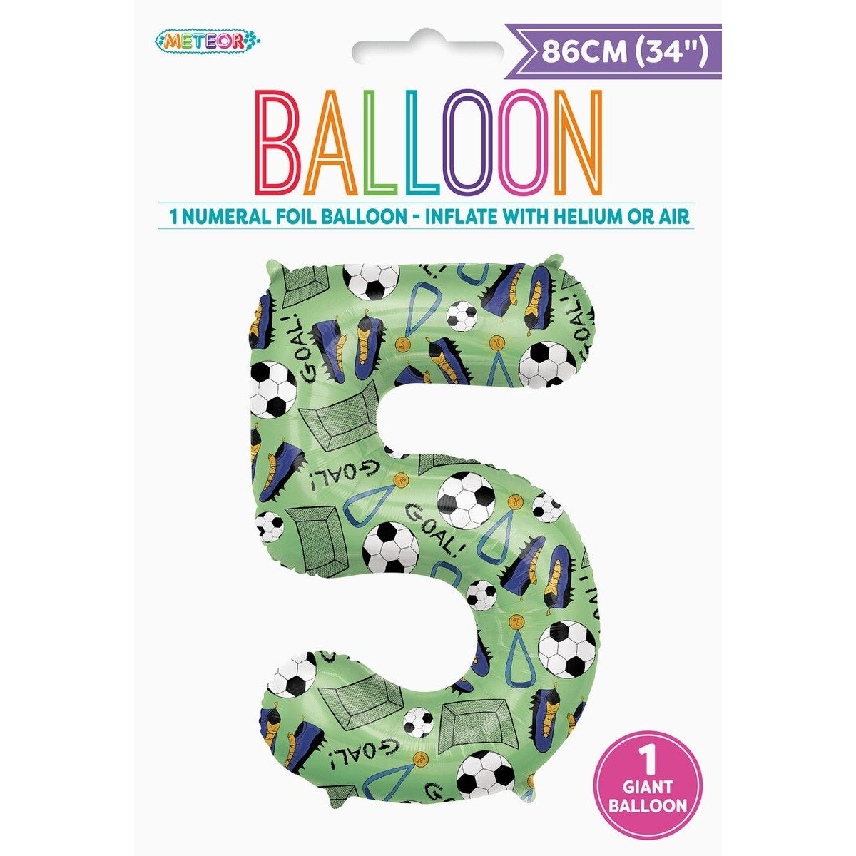 34" NUMERAL FOIL BALLOON - SOCCER #5