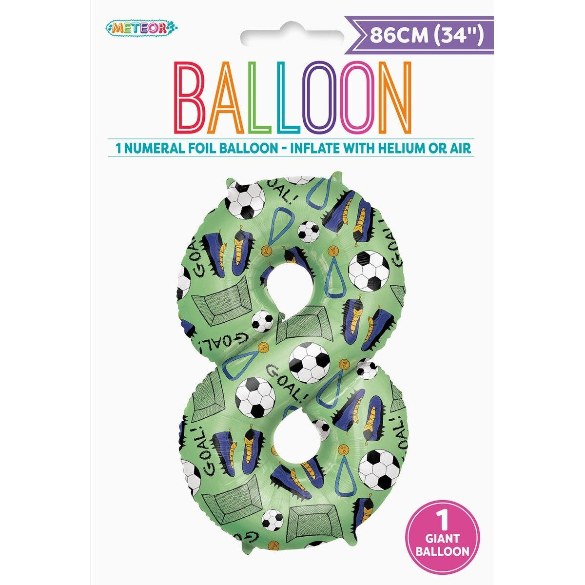 34" NUMERAL FOIL BALLOON - SOCCER #8
