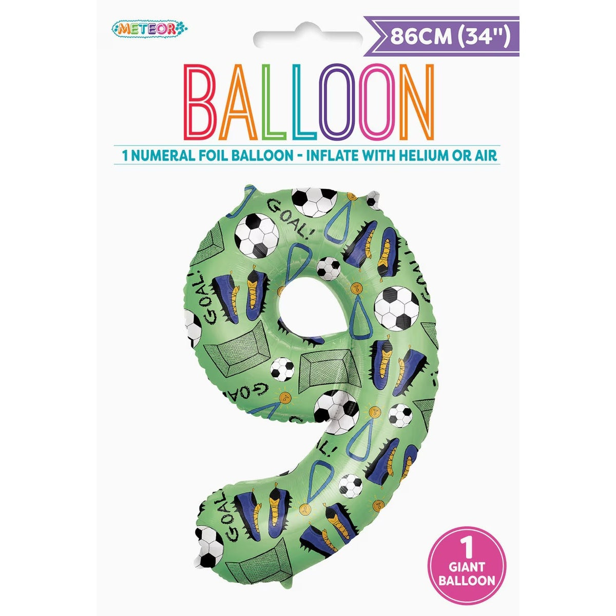 34" NUMERAL FOIL BALLOON - SOCCER #9