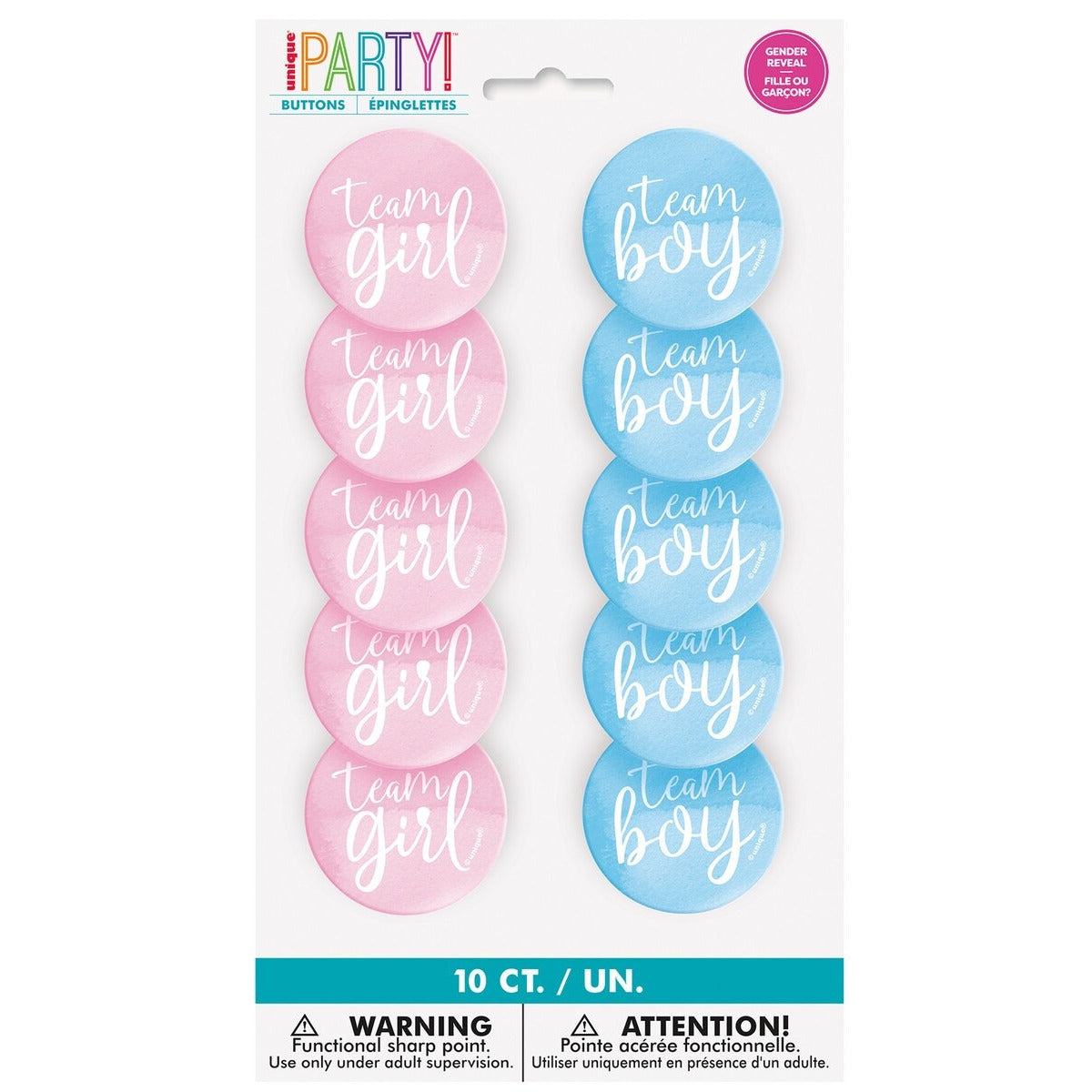 10 TEAM BOY/GIRL GDR RVL BTTNS image 0