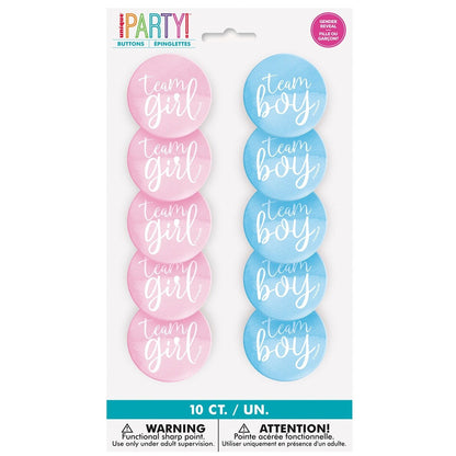 10 TEAM BOY/GIRL GDR RVL BTTNS image 0