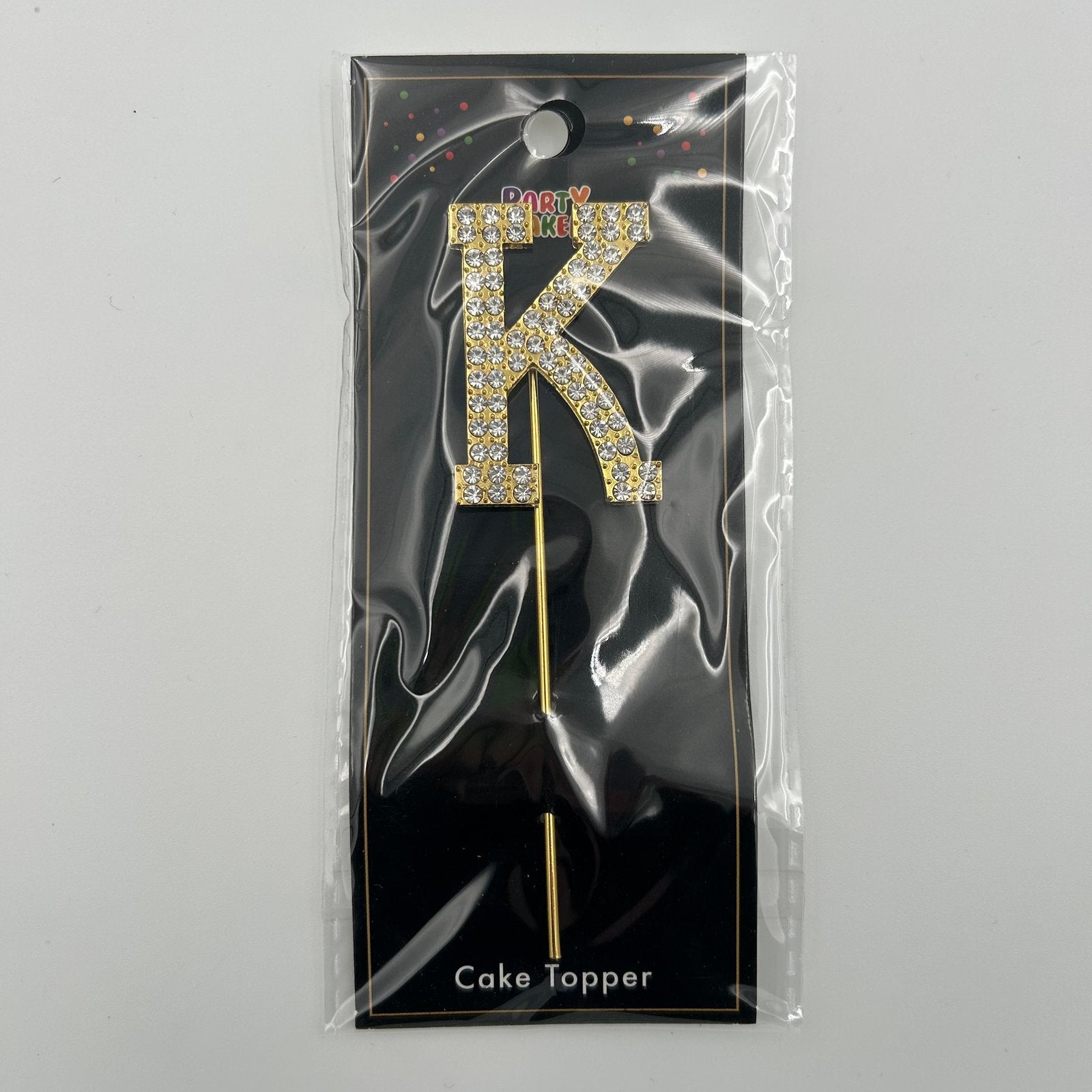 Gold Letter Cake Topper - K image 0