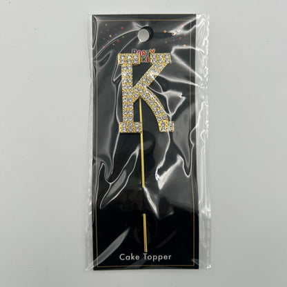 Gold Letter Cake Topper - K image 0
