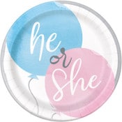 Gender Reveal Paper Plates 17cm (7") - 8pk image 0