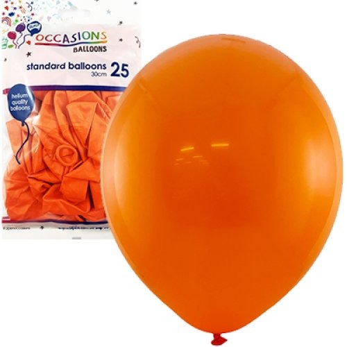 Standard 30cm Latex Balloons 25pk - Orange image 0