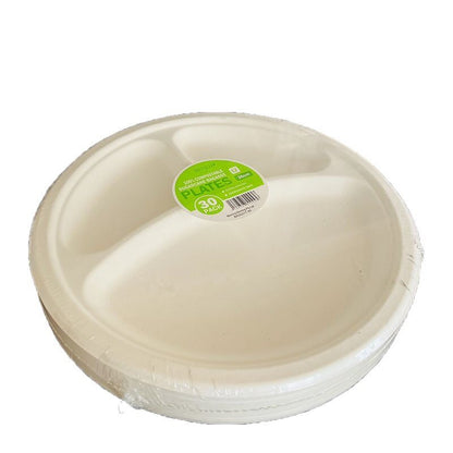Sugarcane Compartment Plate 30pk image 0