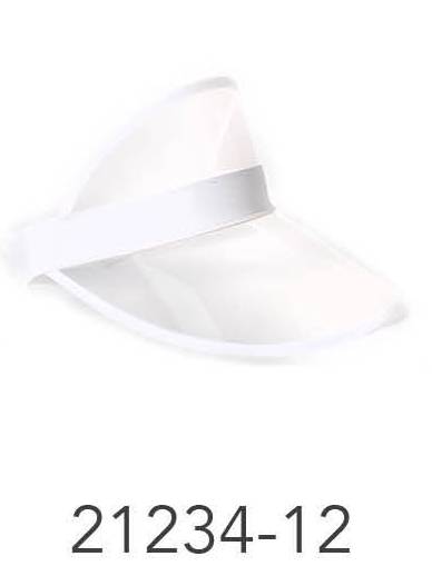 Perspex Visor White Rim - Transparent Clear image 0