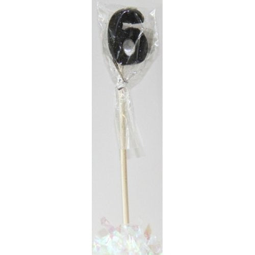 CANDLE BLACK GLITTER LONG STICK #6 image 0