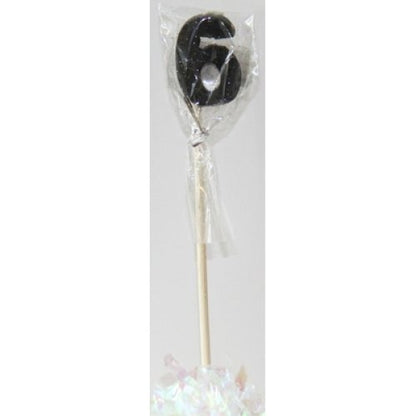 CANDLE BLACK GLITTER LONG STICK #6 image 0