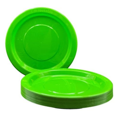 Lime Plastic Dinner Plates Pack 20 image 0