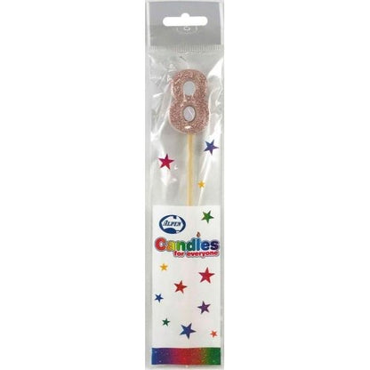 CANDLE ROSEGOLD GLITTER LONG STICK #8 image 0