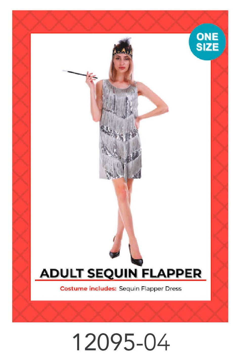 Adult Deluxe Sequin Flapper costume (Silver) image 0