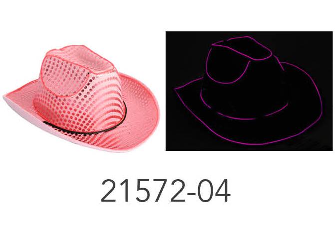 Light Up Sequin Cowboy Hat (Pink) image 0