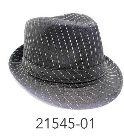 Trilby Hat with Stripe Design (Black) image 0