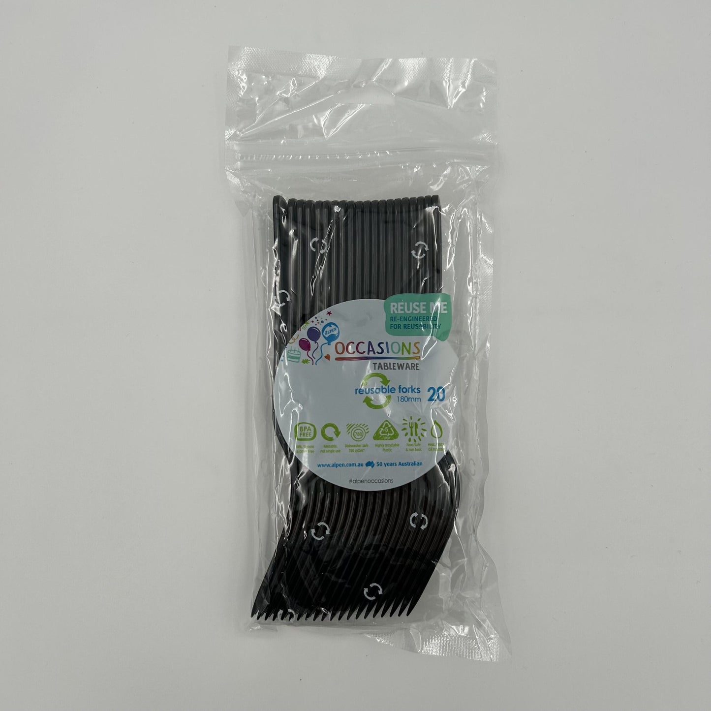 Black Plastic Fork Pack 20 image 0
