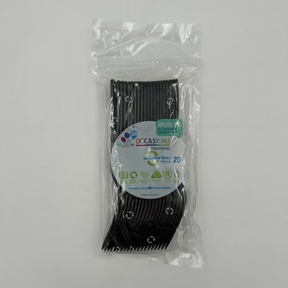 Black Plastic Fork Pack 20 image 0
