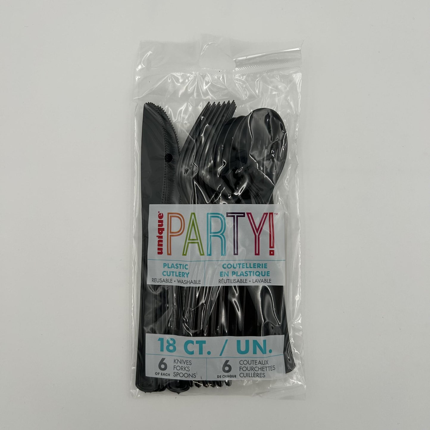 Black Plastic Assorted Cutlery Pack 18 image 0
