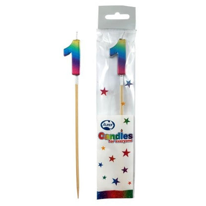 CANDLE RAINBOW METALLIC LONG STICK #1 image 0