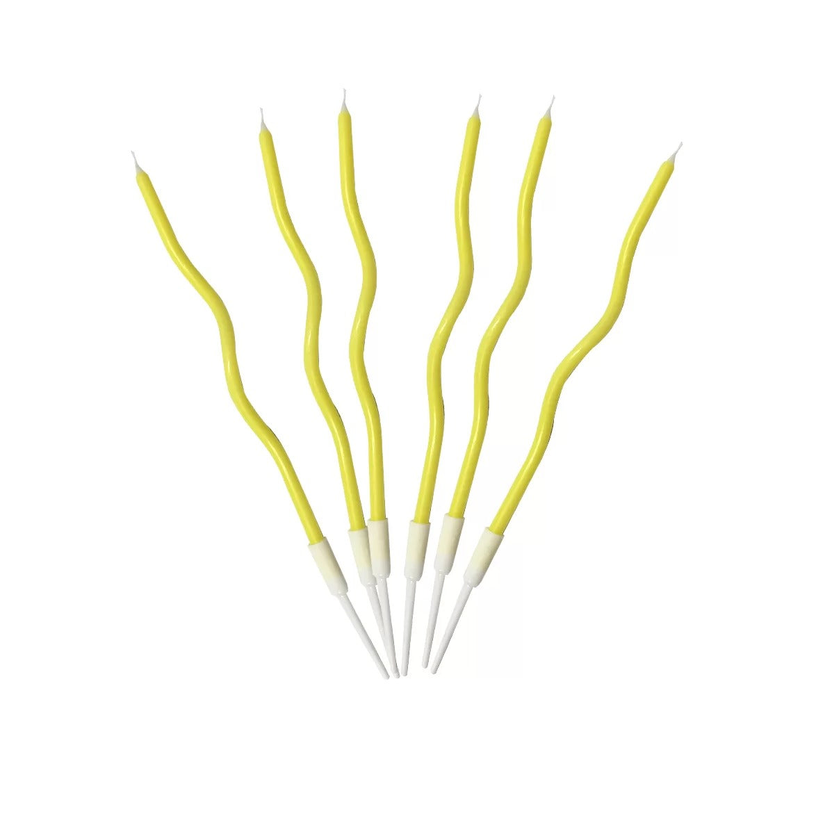 6 Pcs Curve Candle - Yellow image 0