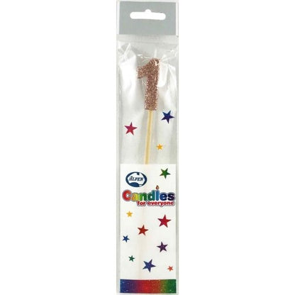 CANDLE ROSEGOLD GLITTER LONG STICK #1 image 0