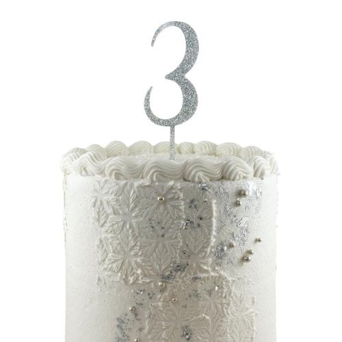 CAKE TOPPER GLITTER SILVER #3 image 0