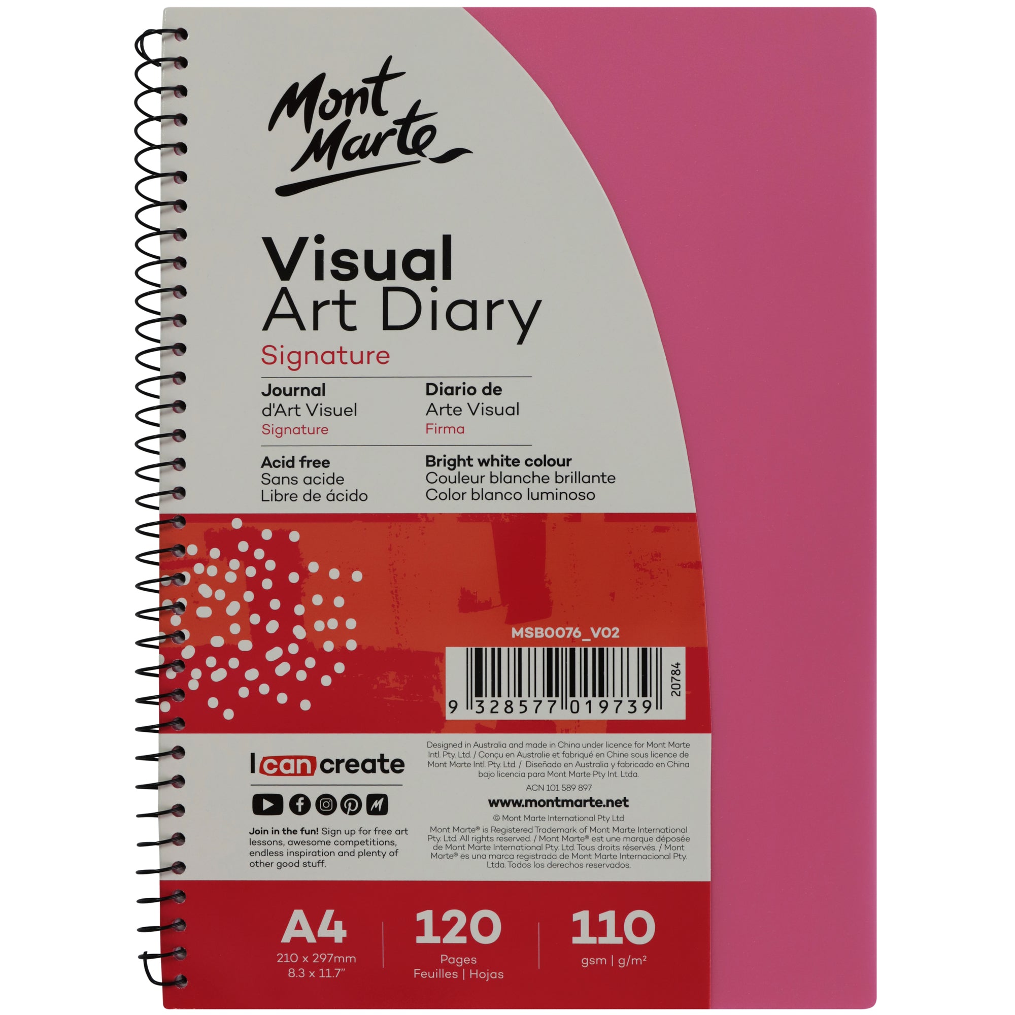 Visual Art Diary PP Coloured Cover A4 image 0