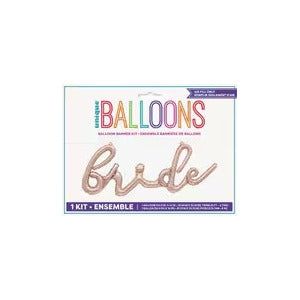 14" ROSE GOLD BRIDE BALLOON BANNER KIT image 0
