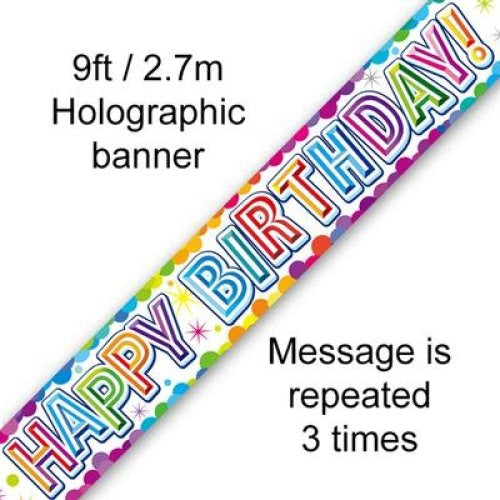 BANNER 2.7M HAPPY BDAY CONFETTI image 0