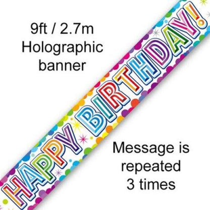 BANNER 2.7M HAPPY BDAY CONFETTI image 0