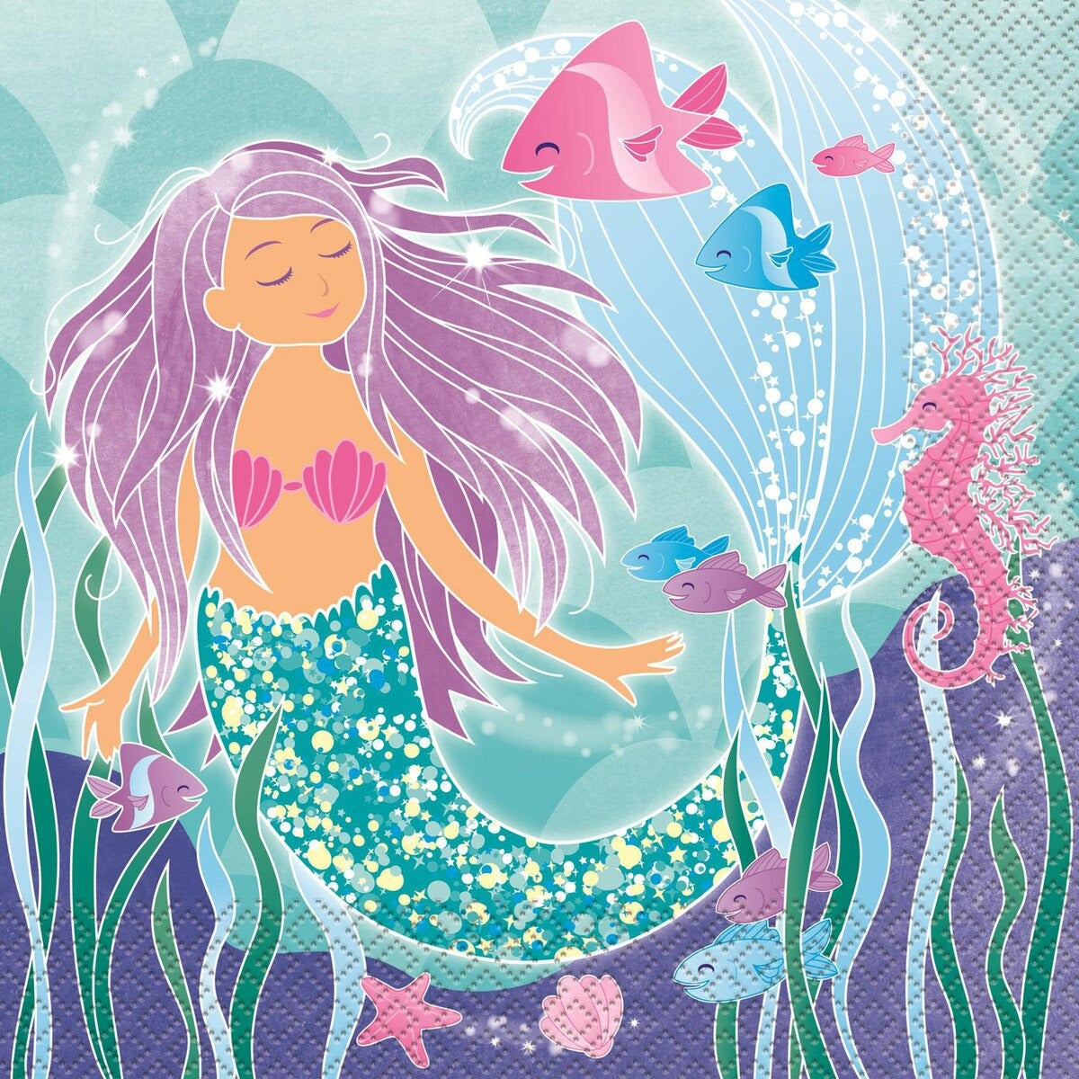 MERMAID 16 LUNCHEON NAPKINS image 0