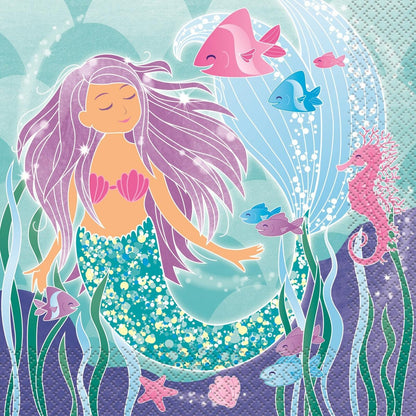 MERMAID 16 LUNCHEON NAPKINS image 0