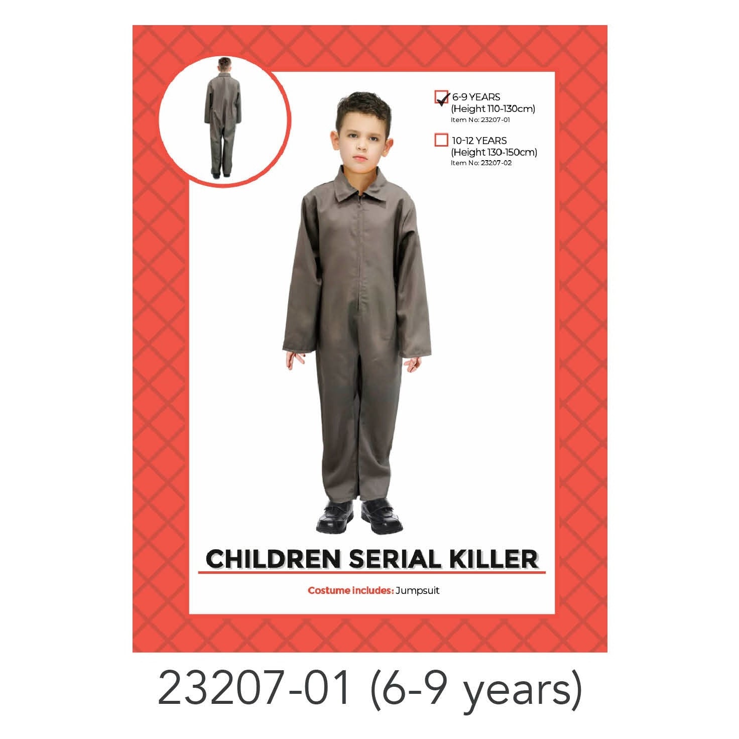 Children Serial Killer Costume 6-9 years image 0