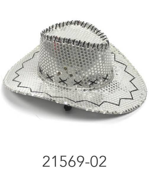 Sequin Cowboy Hat (Silver) image 0