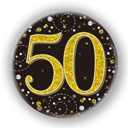 Sparkling Fizz Black & Gold Badge 75mm #50 image 0