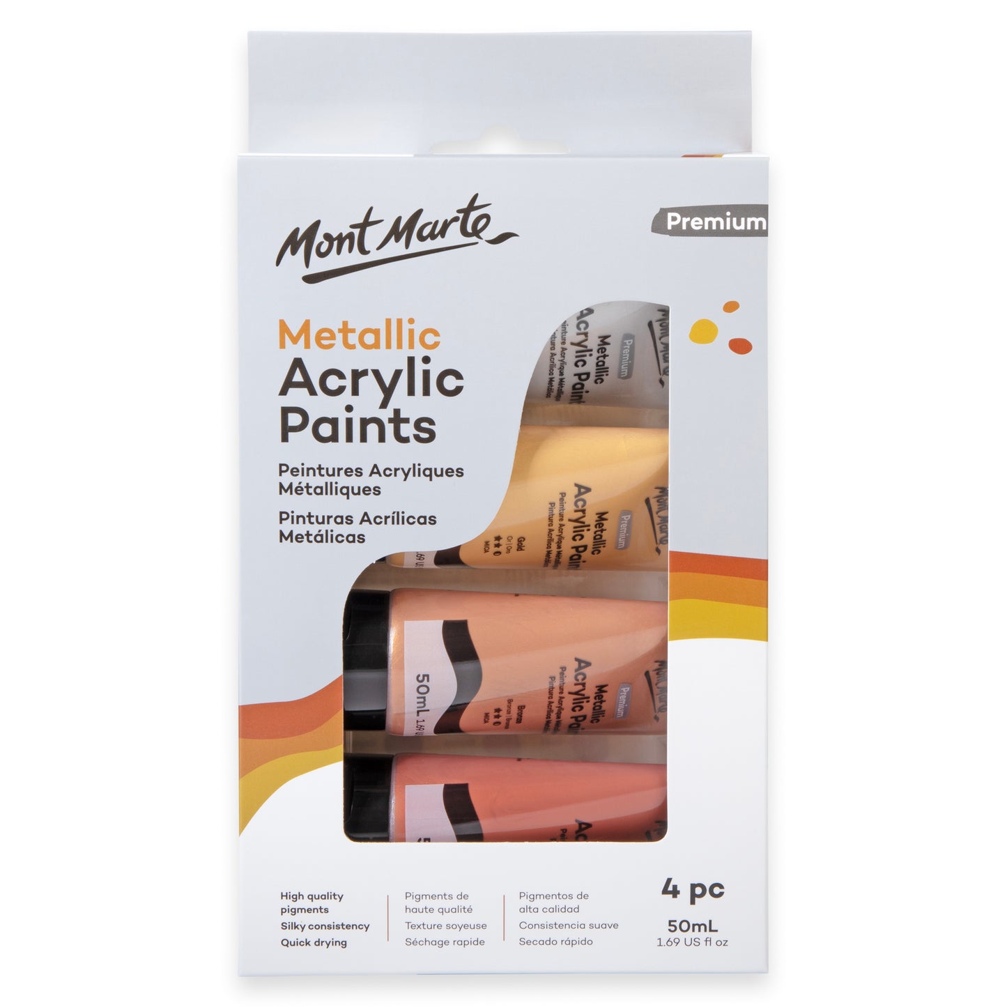 Metallic Acrylic Paint Set 4pc x 50ml image 0
