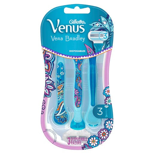 GILLETTE VENUS PK3 DISPOSABLE RAZORS VERA BRADLEY