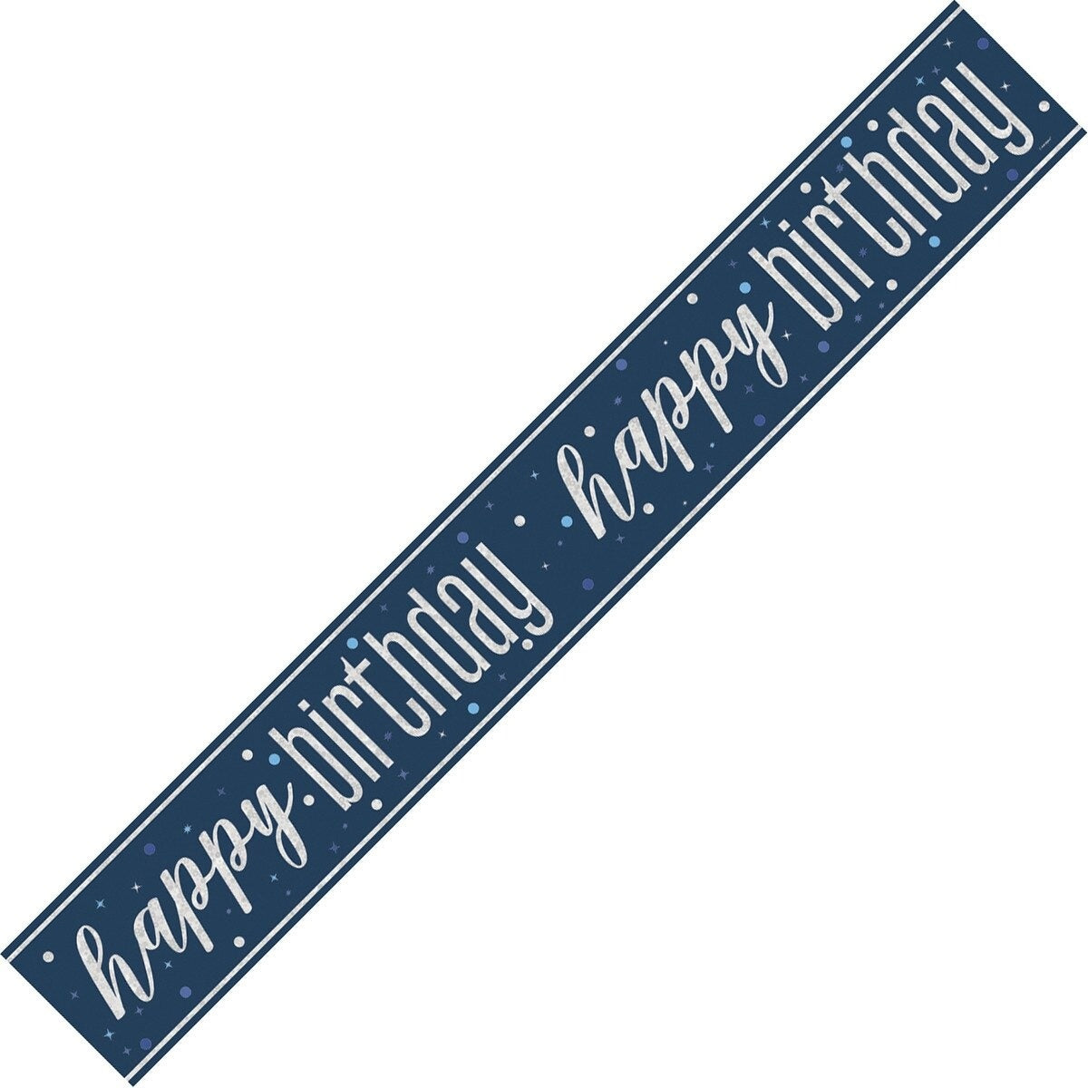Glitz Blue Happy Birthday Pism Banner -9Ft