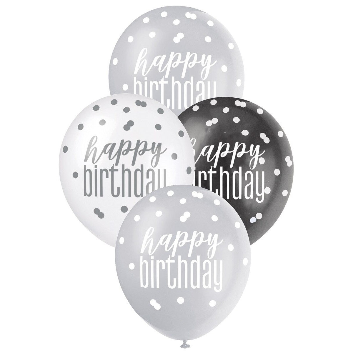 12pk Assorted Balloons - Happy Birthday