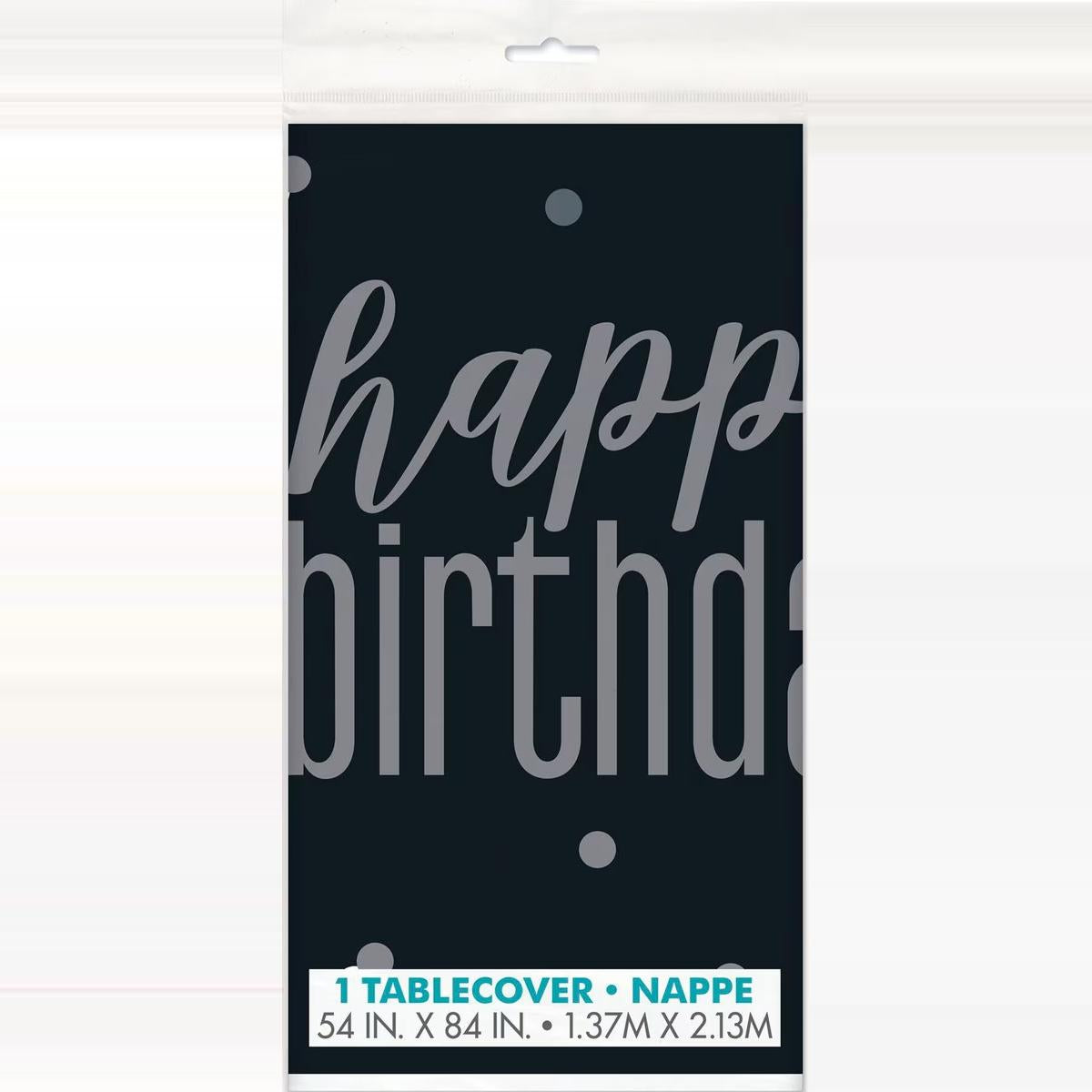 Black Happy B'Day Tablecover
