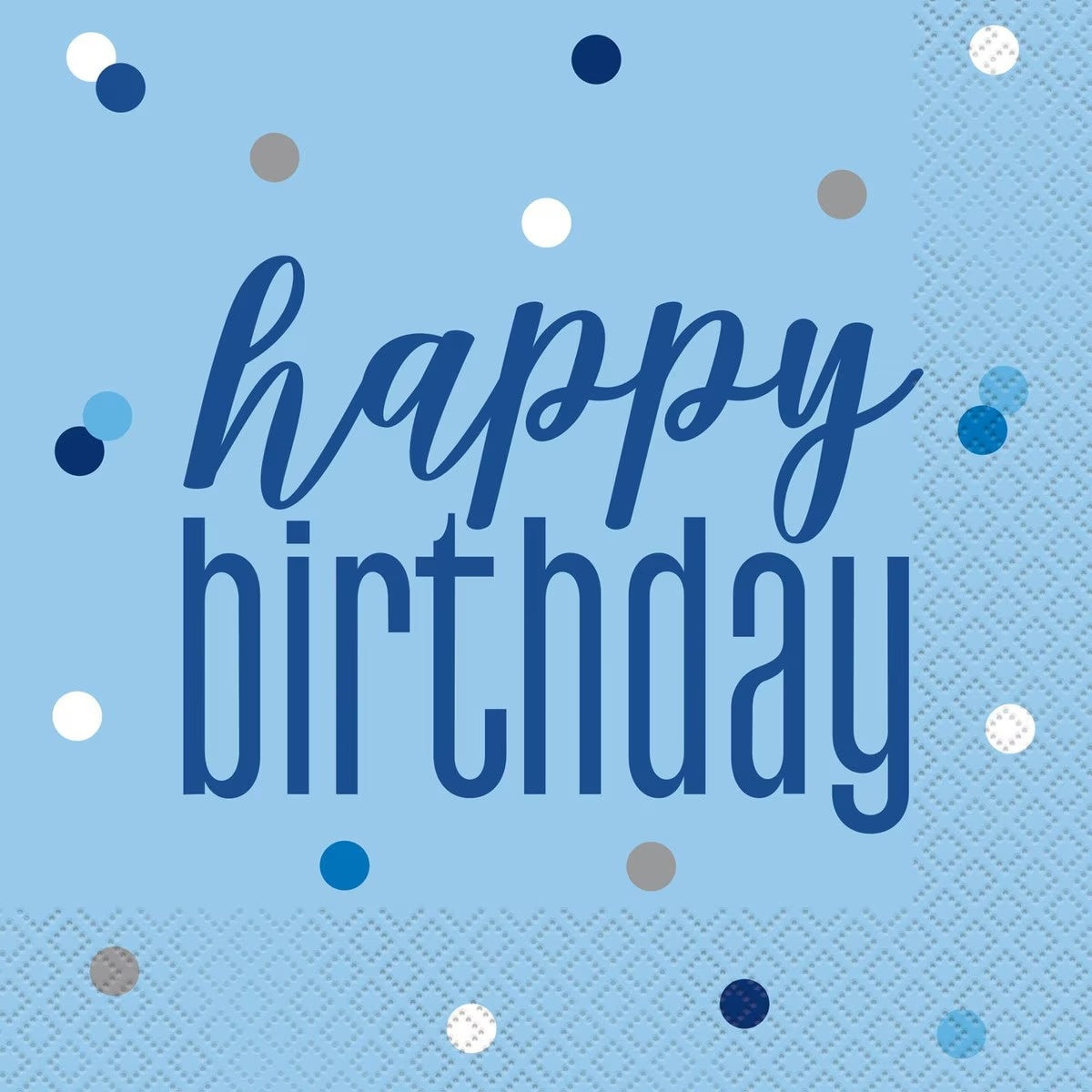 Blue Happy Birthday 16 Lunch Napkins