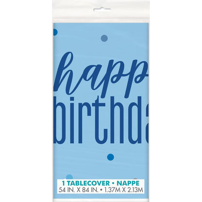 Blue Happy Birthday Tablecover