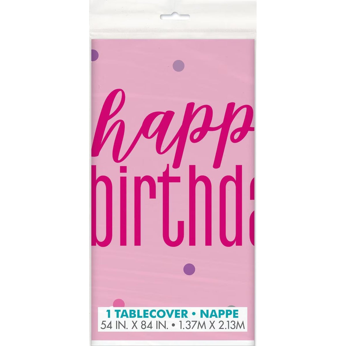 Pink Happy Birthday Tablecover