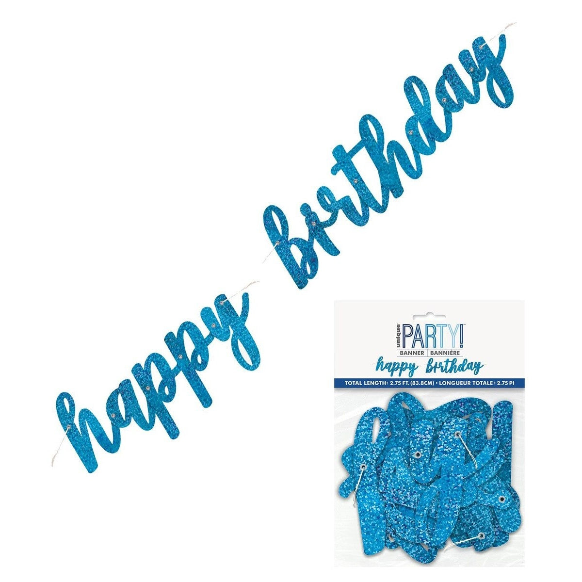 Blue Happy Birthday Jointed Banner