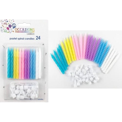 CANDLE PASTEL 24 WITH HOLDERS image 0