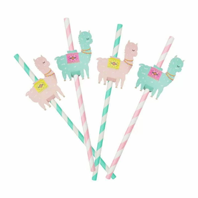 8PK Llama Paper Straws image 0